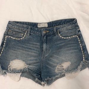 free people boho jean shorts size 27